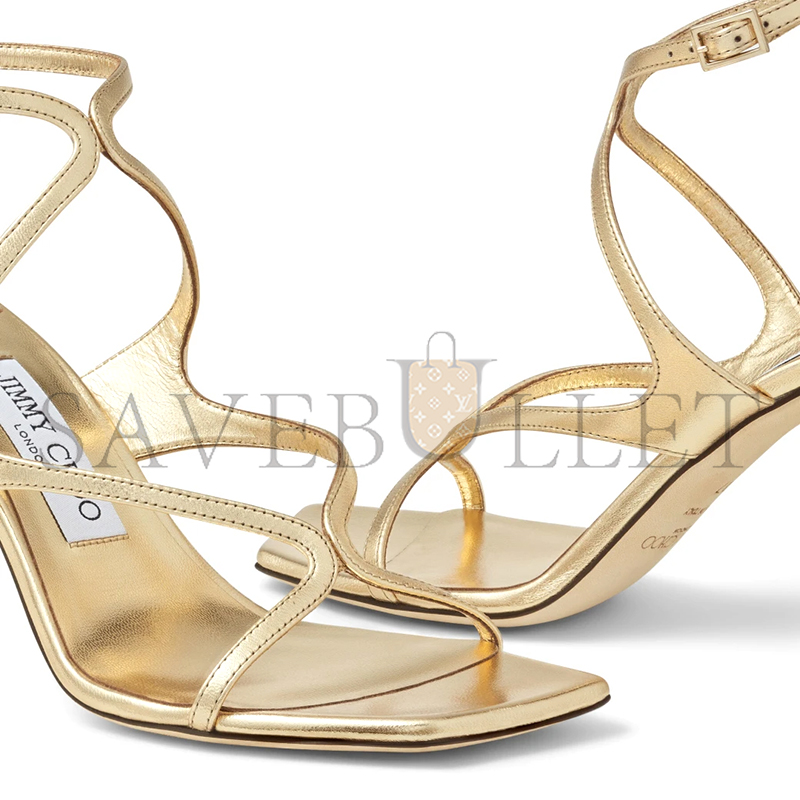 JIMMY CHOO AZIE 85 GOLD METALLIC NAPPA LEATHER SANDALS AZIE85MNA JIMMY CHOO AZIE 85 GOLD METALLIC NAPPA LEATHER SANDALS AZIE85MNA